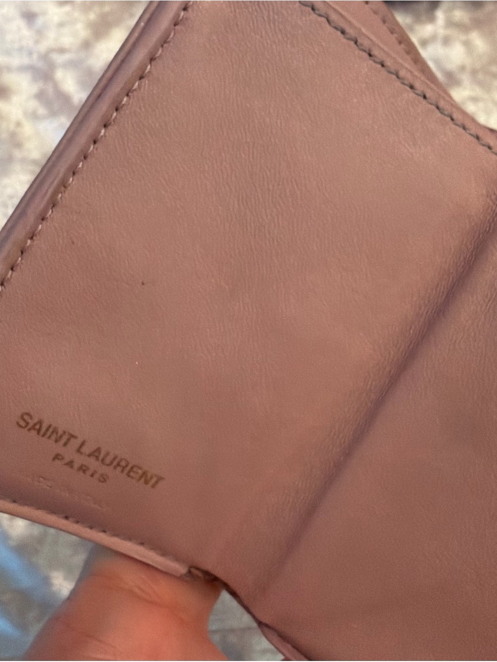 Yves Saint Laurent Quilted Leather Card Case - dusty Pink - Picture 3 of 4